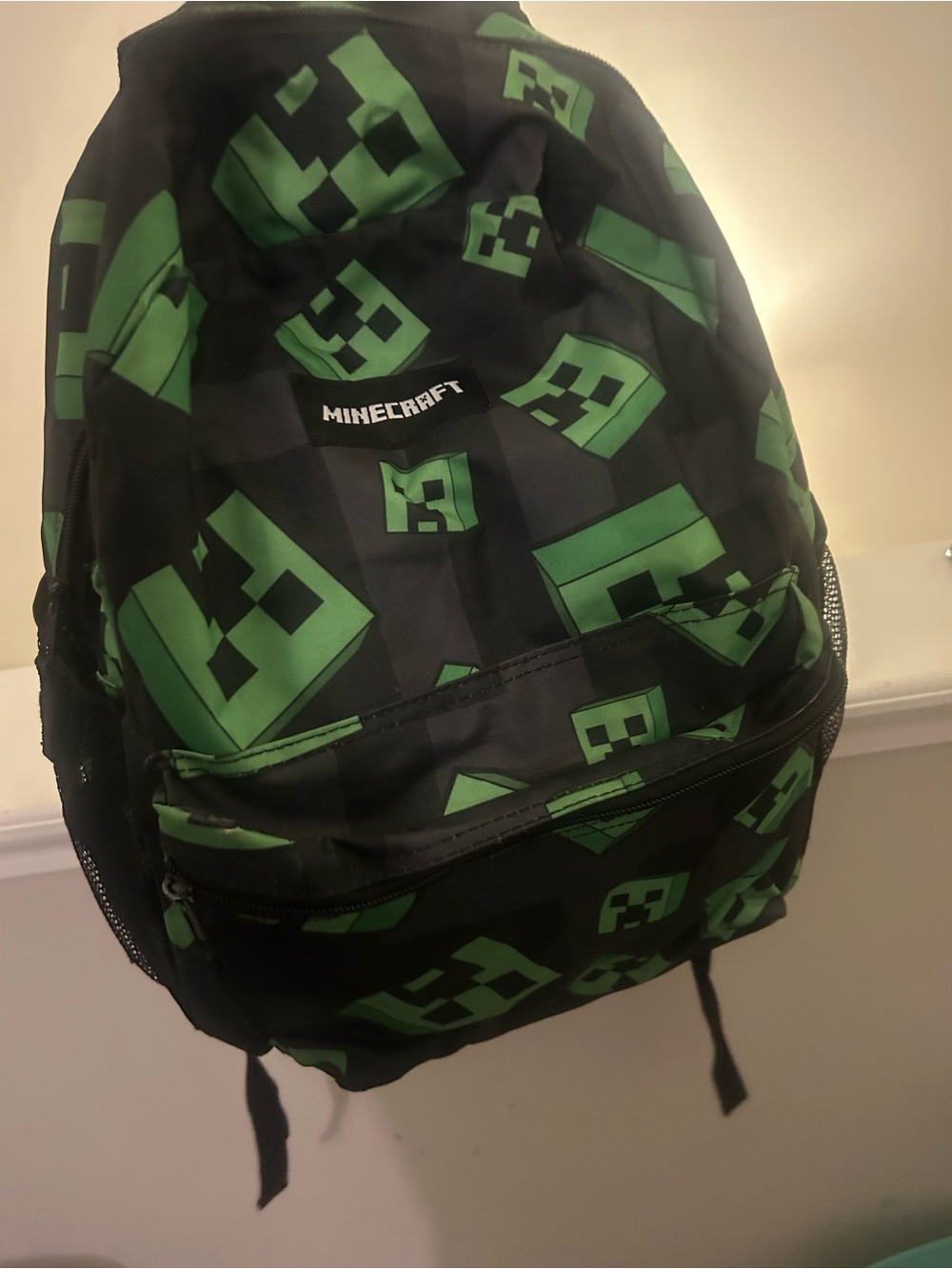 Minecraft Kids Black & Green Creeper Backpack